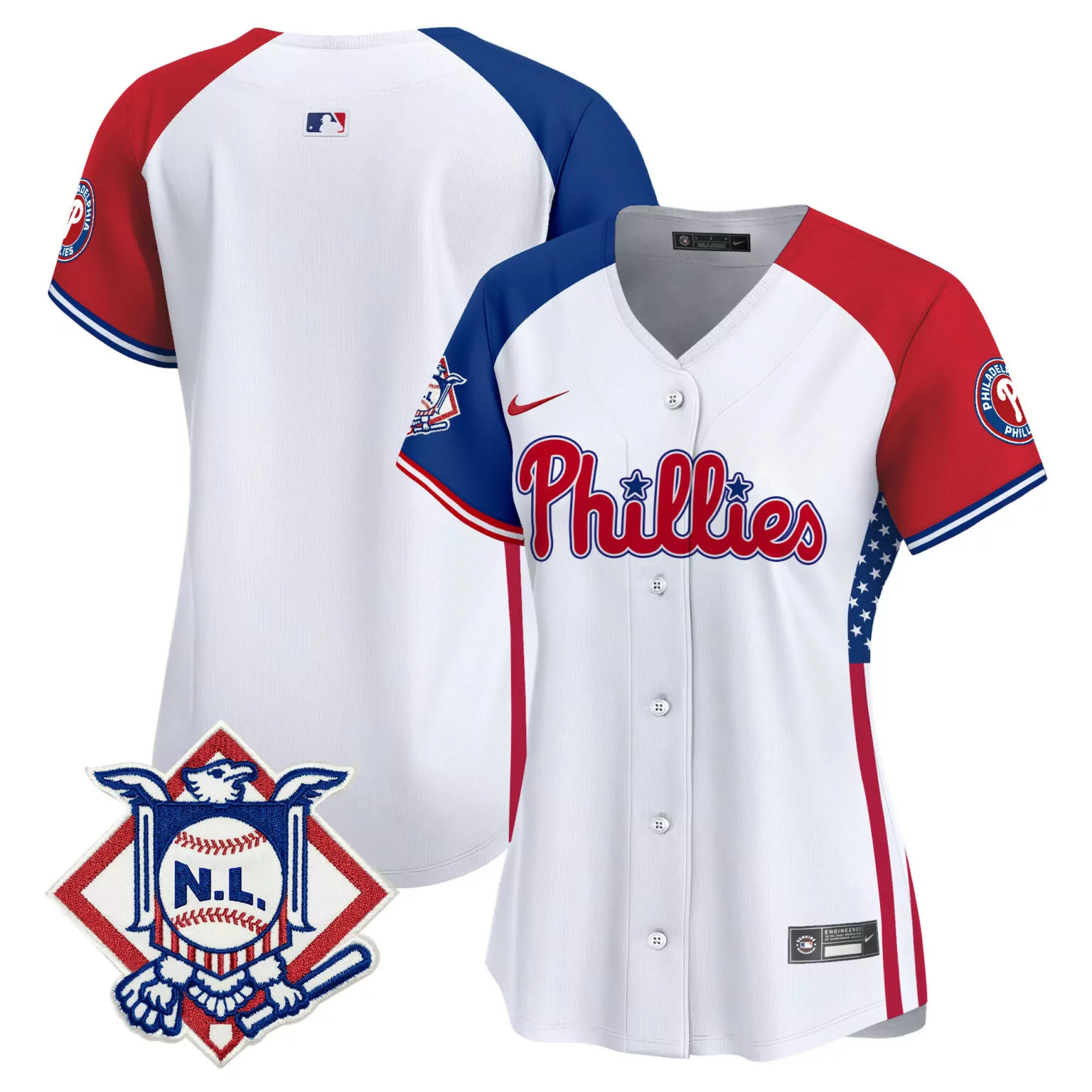 Fourth July Philadelphia Phillies Jersey White Stars And Stripes Nl Women Alternate