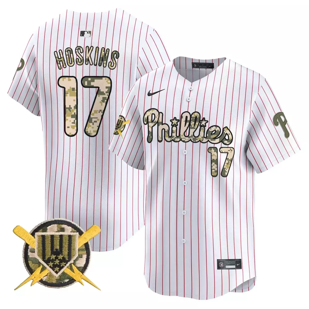 Rhys Hoskins 17 Phillies Jersey White Camo Men Red Vapor Premier Limited All Stitched