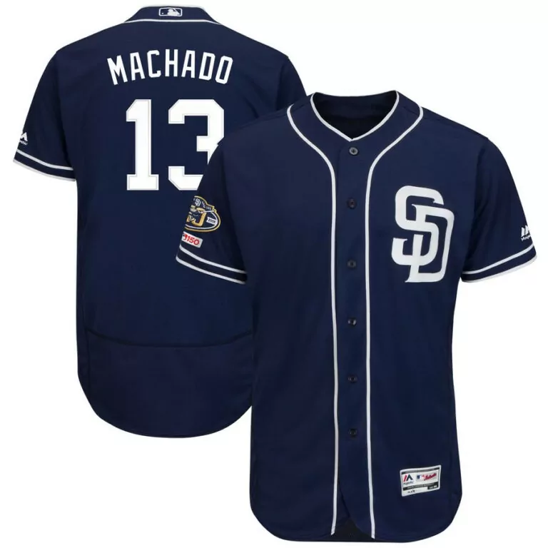 Manny Machado 13 San Diego Padres Jersey Navy 150th Anniversary Men White
