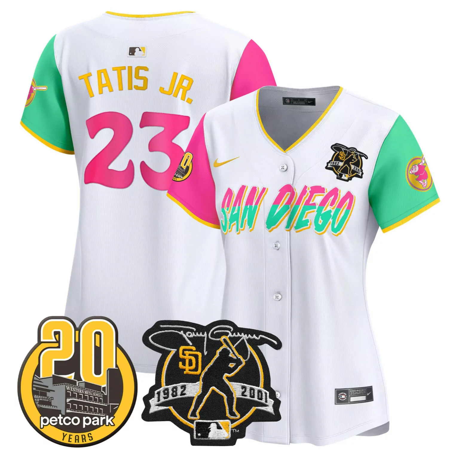 Fernando Tatis 23 Jersey White San Diego Padres Petco Park 20 Years 1982-2001 Men