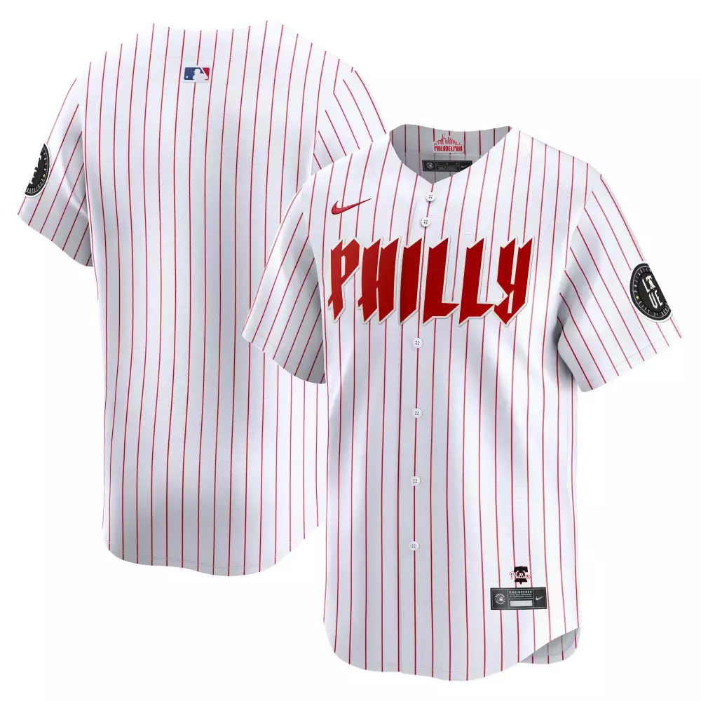 Philly Philadelphia Phillies Jersey White Men Red Vapor Premier Limited All Stitched