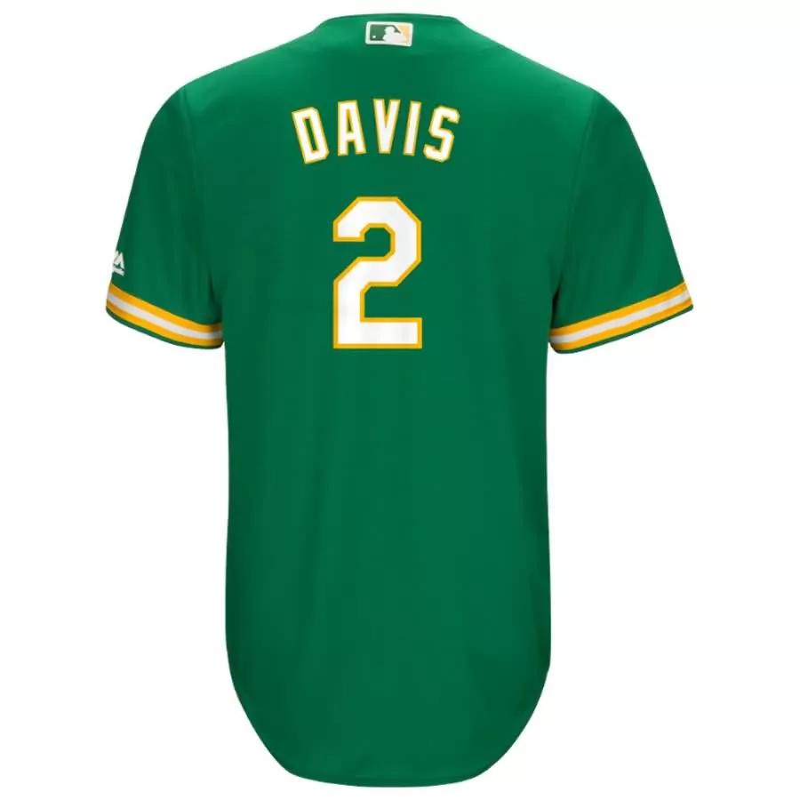 Khris Davis 2 Oakland Athletics Jersey Green Men Replica Yellow White Alternate Official