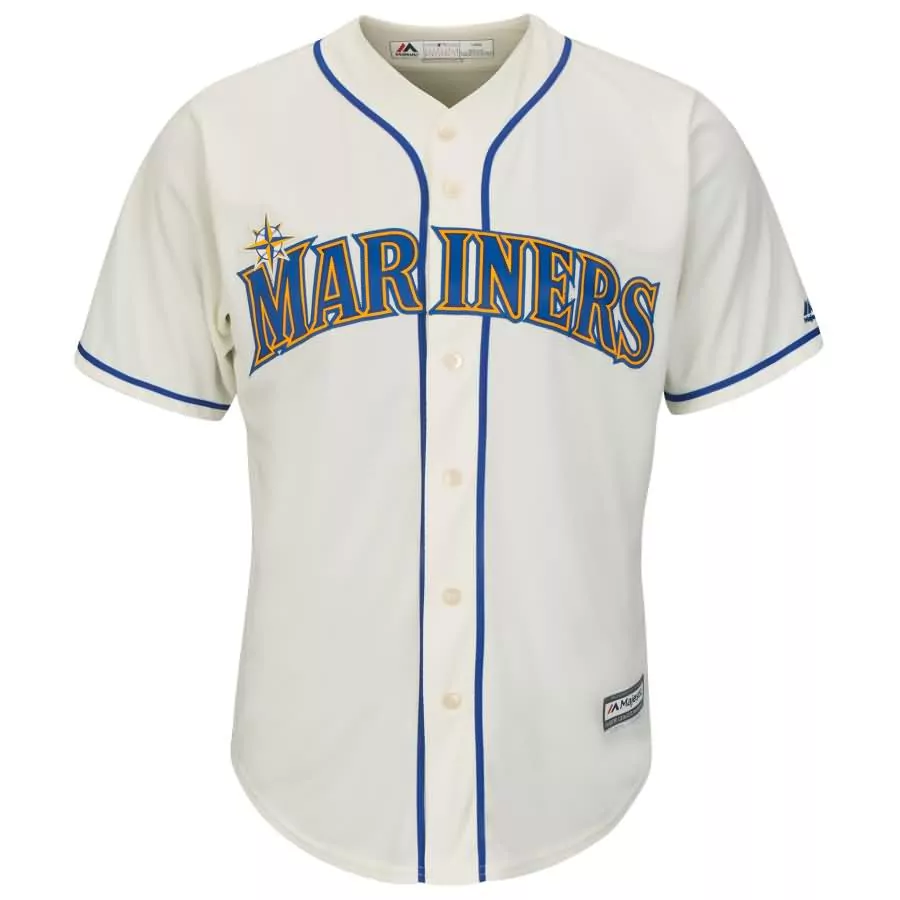 Ken Griffey Seattle Mariners Jersey Cream Men Blue Yellow Alternate Official Cool