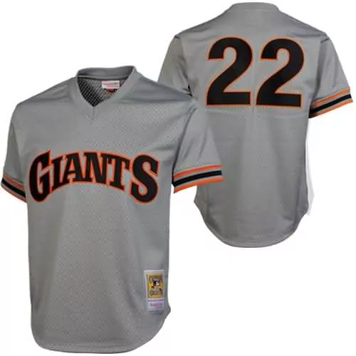 Will Clark 22 Giants Jersey Gray Mitchell Ness Men Orange Black Cooperstown Collection