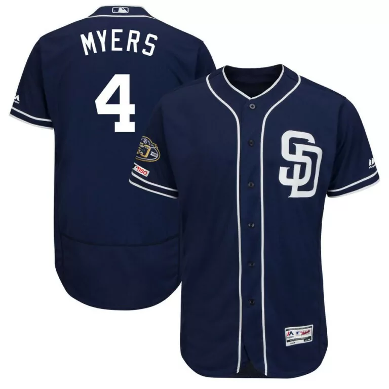 Jake Meyers 4 San Diego Padres Jersey Navy 2020 150th Anniversary Men White