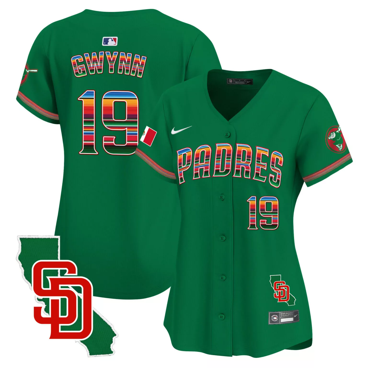 Tony Gwynn 19 Padres Jersey Green City Connect California Sd Men Custom Design Red