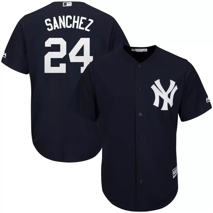 Gary Sanchez 24 New York Yankees Jersey Navy Men White Fashion Official Cool Base