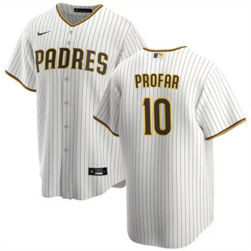 Jurickson Profar 10 Padres Jersey White Brown Gold Cool Base Stitched