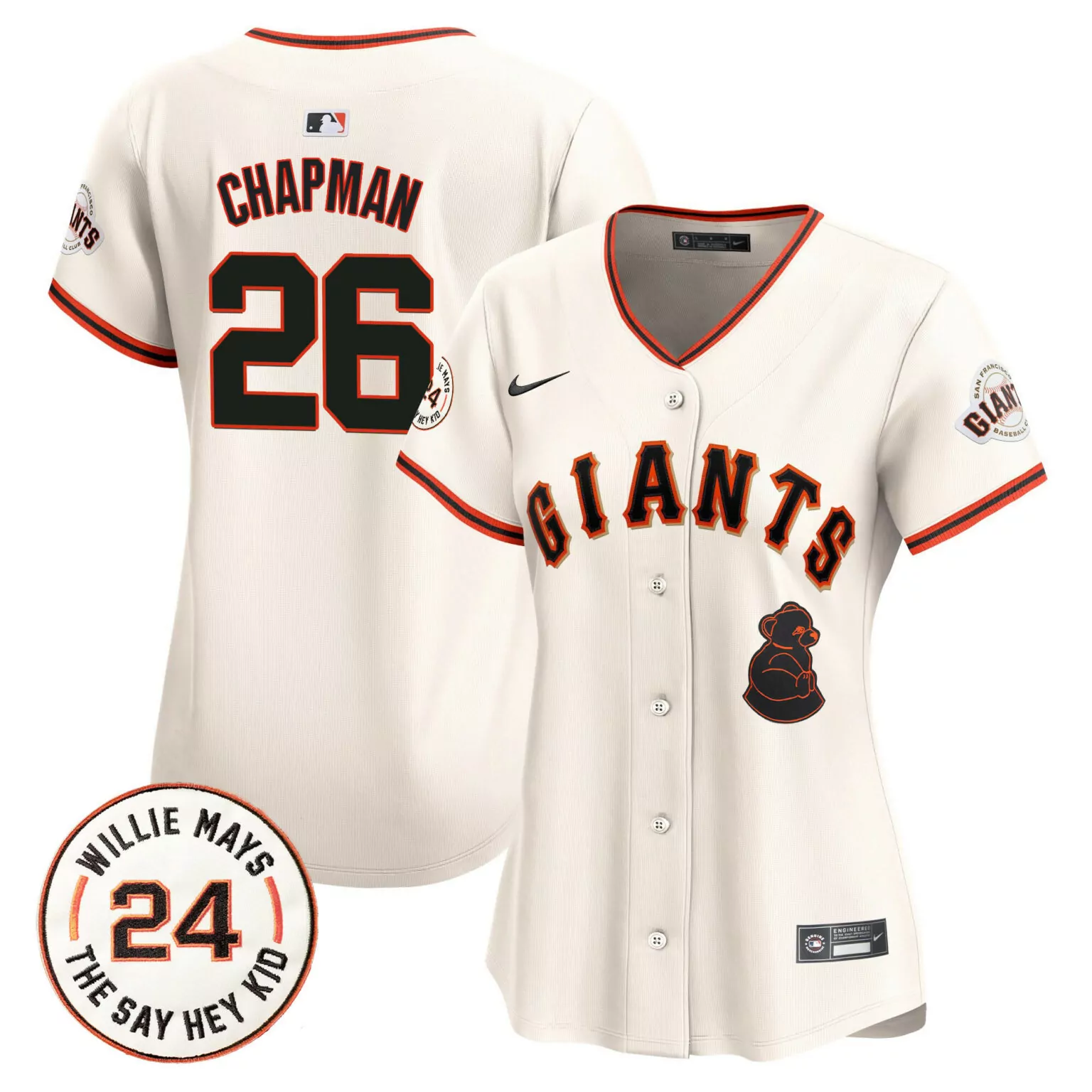 Matt Chapman 26 Jersey Cream San Francisco Giants Women Alternate Orange Black v4