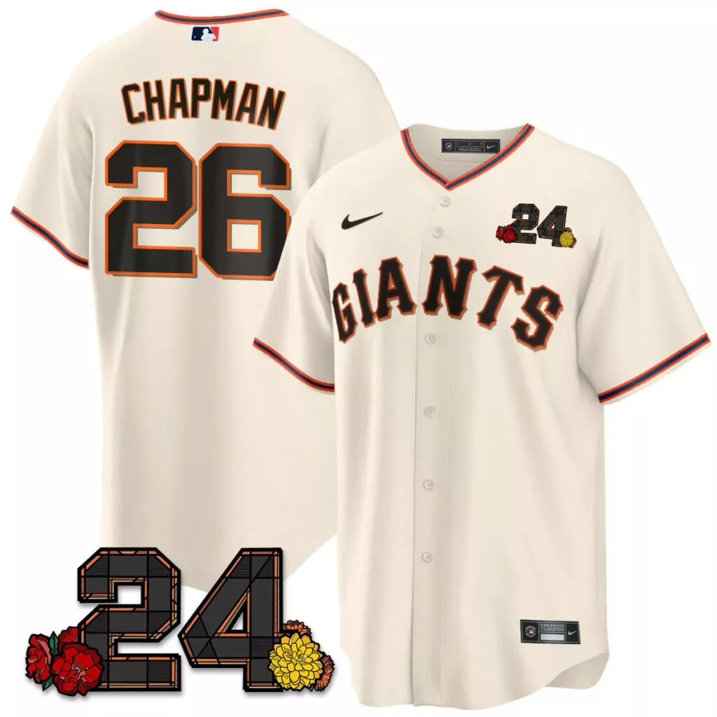 Matt Chapman 26 Giants Jersey Cream Men Black Orange Navy Home v2 All Stitched