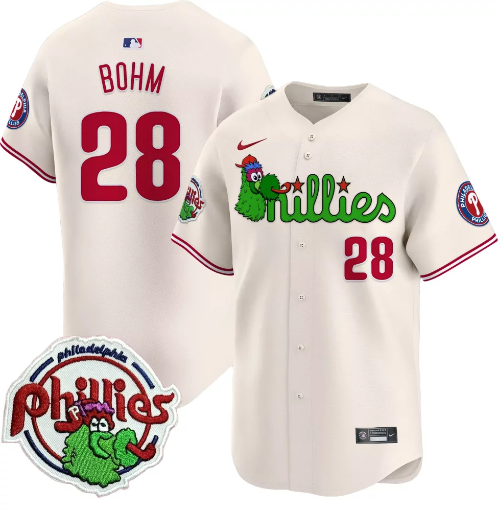 Alec Bohm 28 Jersey Cream Phanatic City Connect Philadelphia Phillies Men Red Green