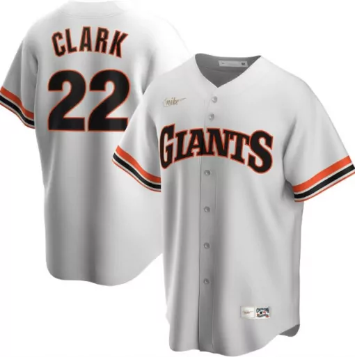 Will Clark 22 Giants Jersey White Men Orange Black Cool Base Stitched