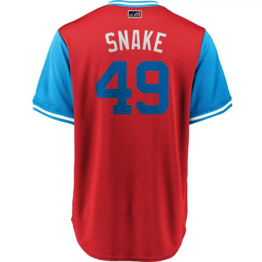 Jake Arrieta 49 Jersey Red Philadelphia Phillies Men Split Blue White Cool Base