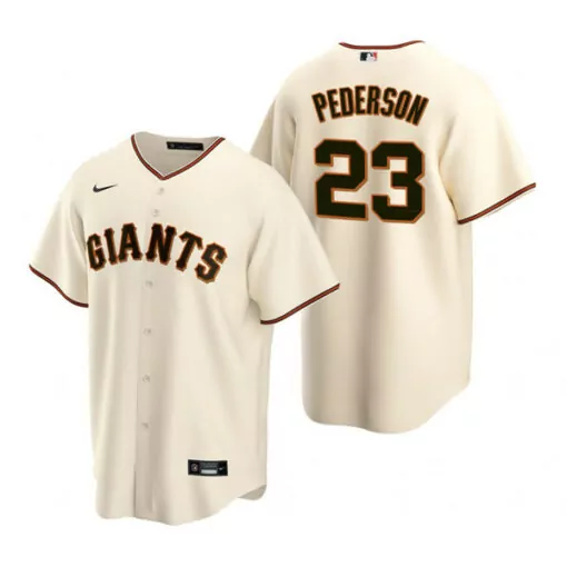 Joc Pederson 23 Giants Jersey Cream Men Brown Black Cool Base Stitched