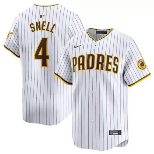 Blake Snell 4 Padres Jersey White Men Brown Yellow Home Stitched