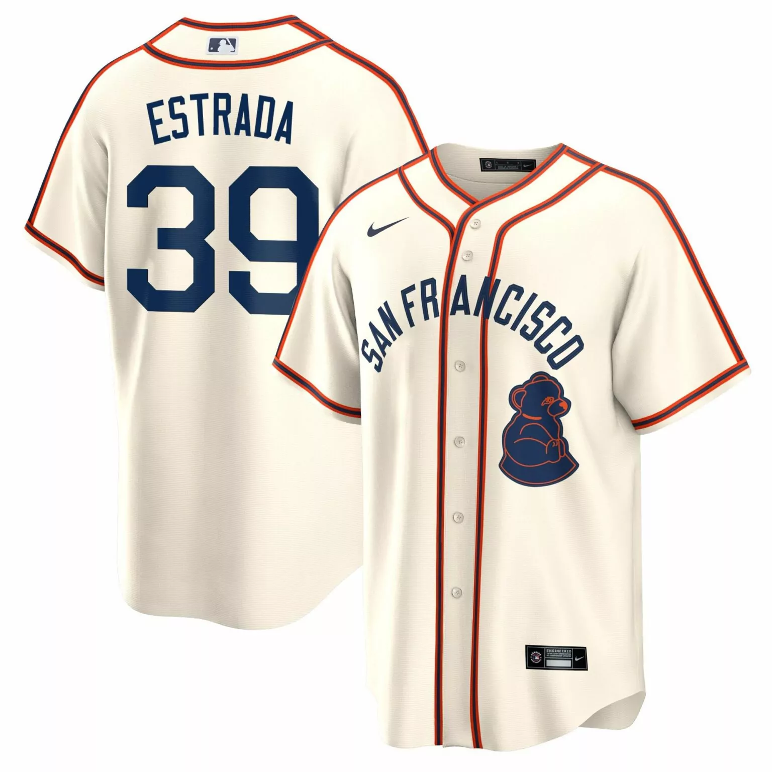 Thairo Estrada 39 Jersey Cream San Francisco Giants Men Navy Orange Classic All Stitched