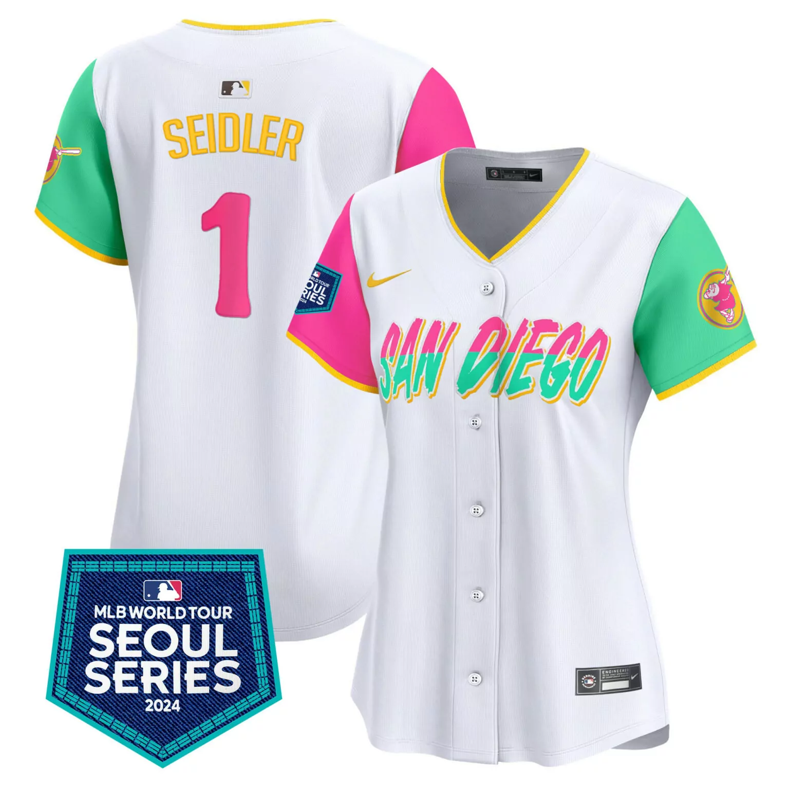 Peter Seidler 1 San Diego Padres Jersey White MLB World Tour Seoul Series 2024 Women