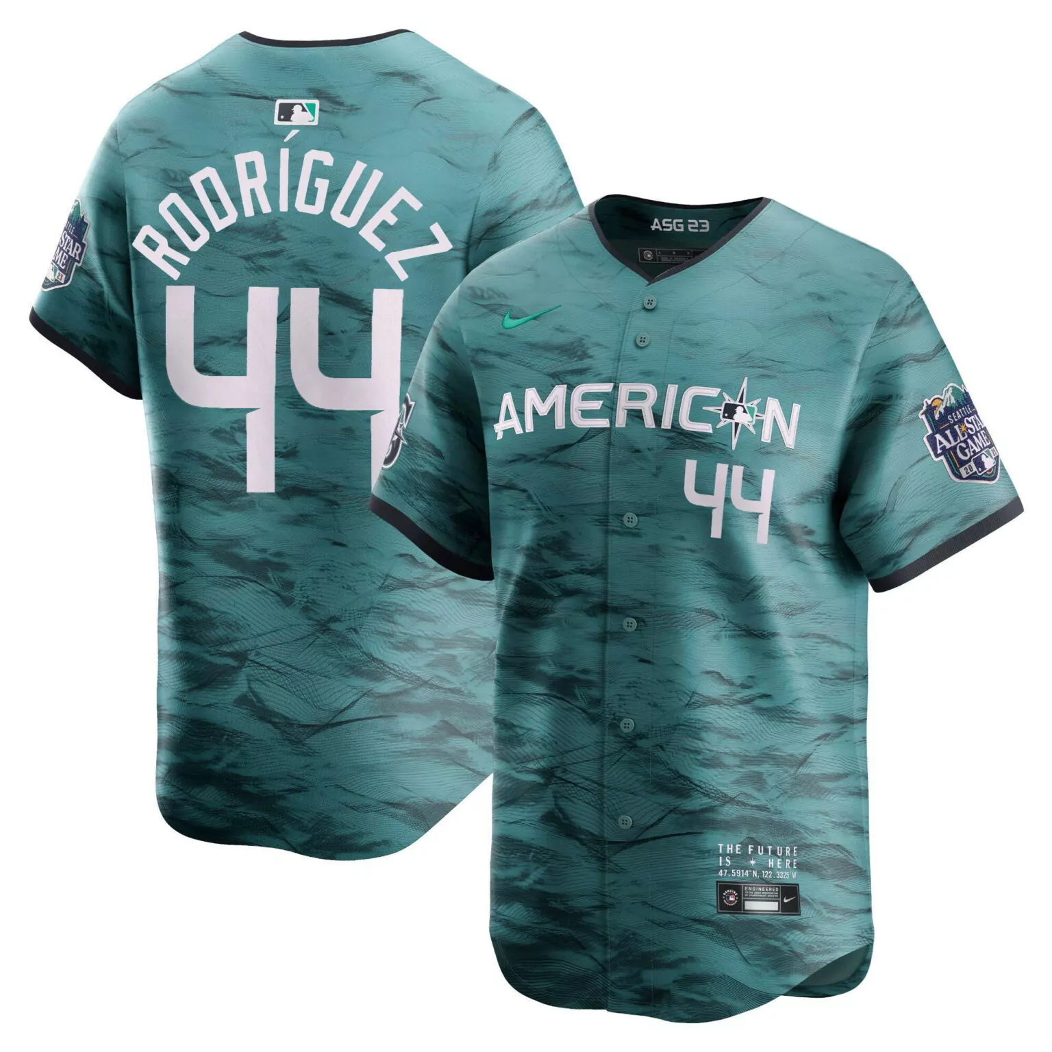 Julio Rodriguez 44 Jersey Teal MLB All-star Game 2023 Seattle Mariners All Star Men