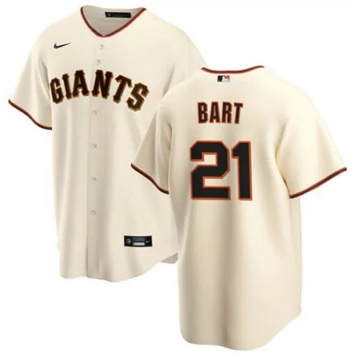 Joey Bart 21 Giants Jersey Cream Men Orange Black Cool Base Stitched