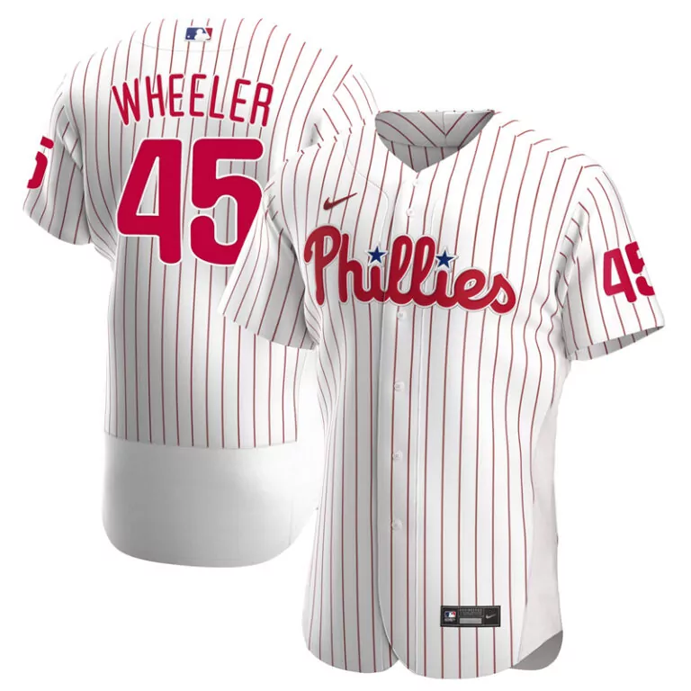 Zack Wheeler 45 Phillies Jersey White Men Red Home