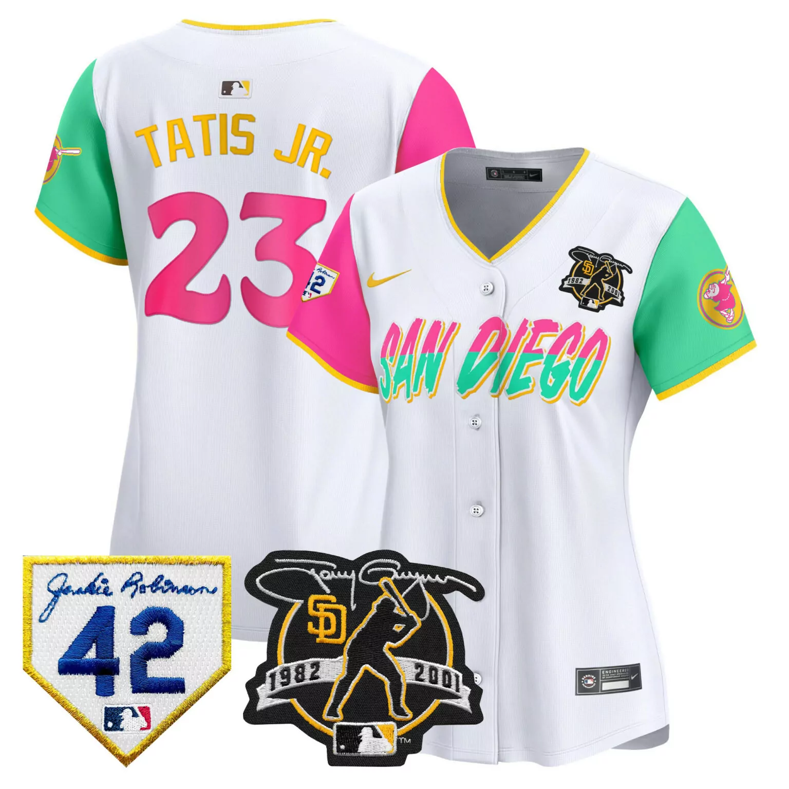 Fernando Tatis 23 Jersey White City Connect San Diego Padres Jackie Robinson 42 2023