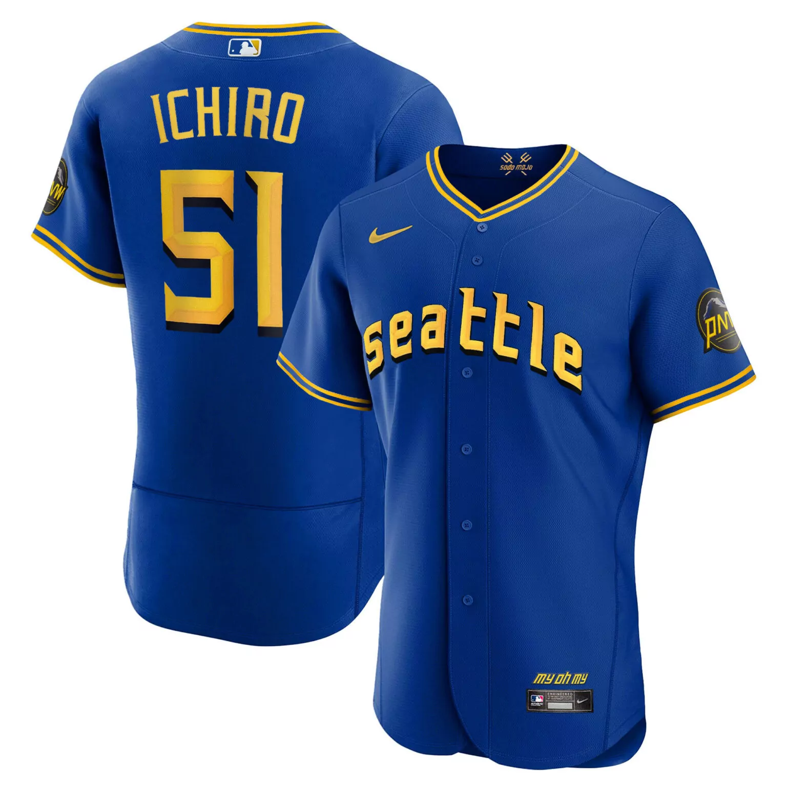 Ichiro Suzuki 51 Seattle Mariners Jersey Blue My Oh Pnw Sodo Mojo 2024 Men Yellow