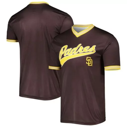 Stitches Cooperstown Jersey Brown San Diego Padres Men Yellow Collection