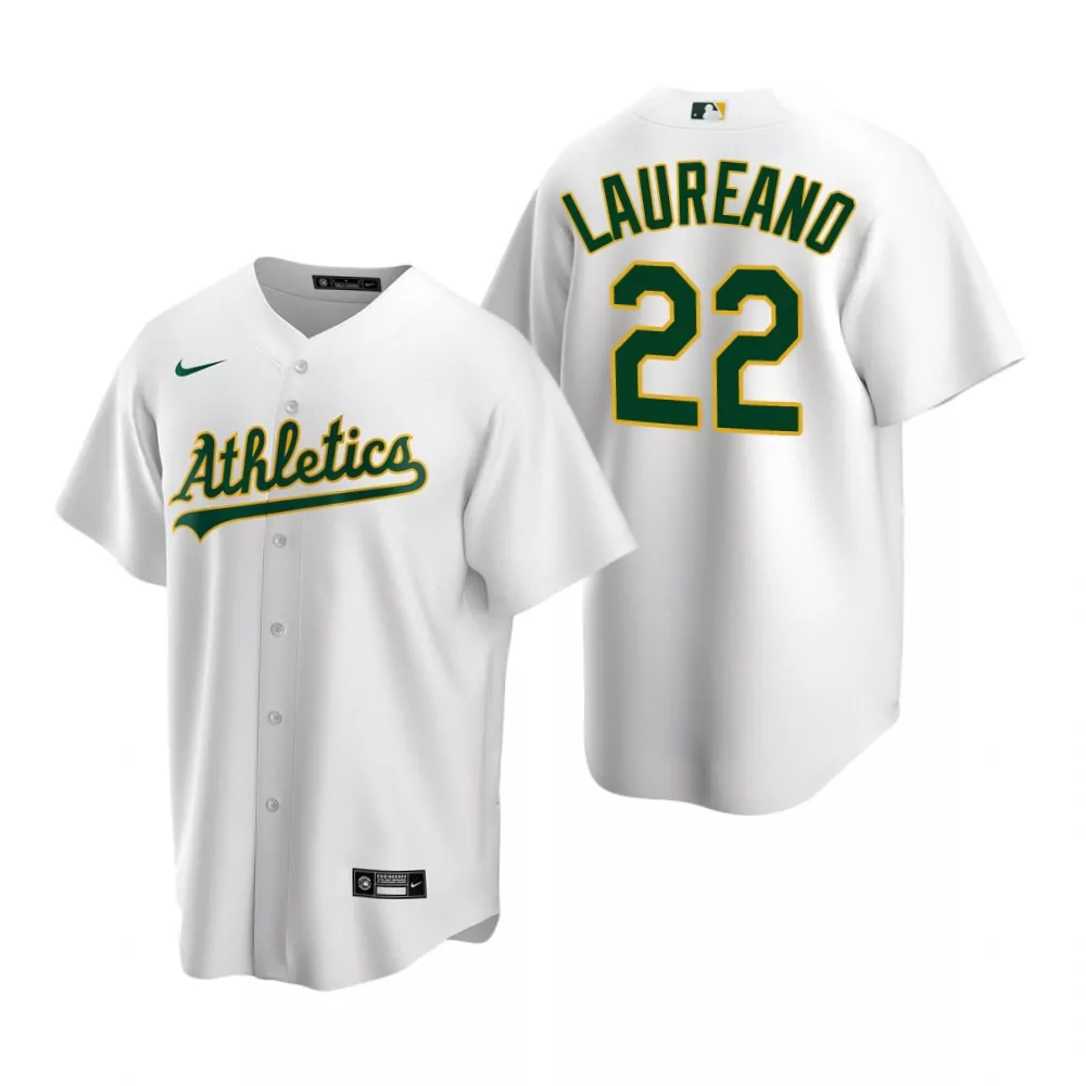 Ramon Laureano 22 Athletics Jersey White Men Authentic Green Gold Home