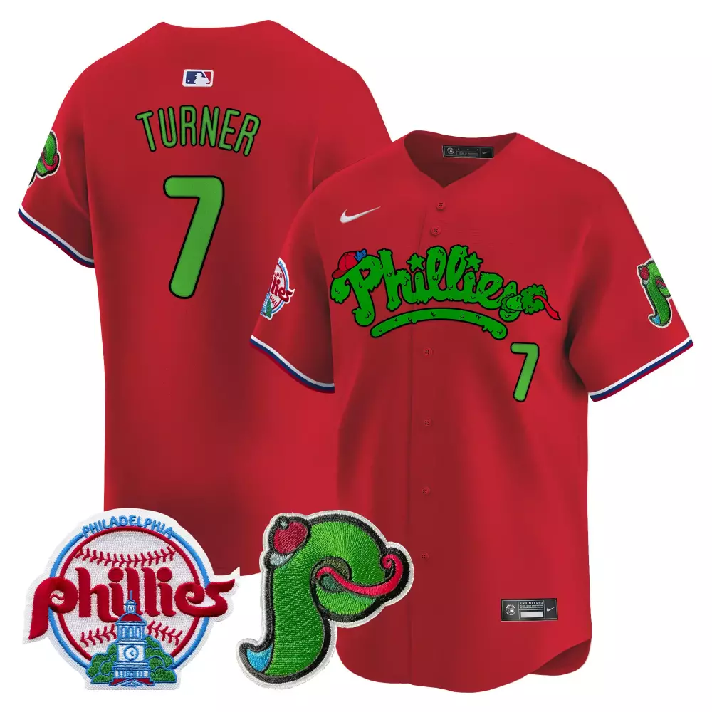 Turner 7 Phillies Jersey Red Philadelphia Phanatic Men Green White Blue Vapor Premier