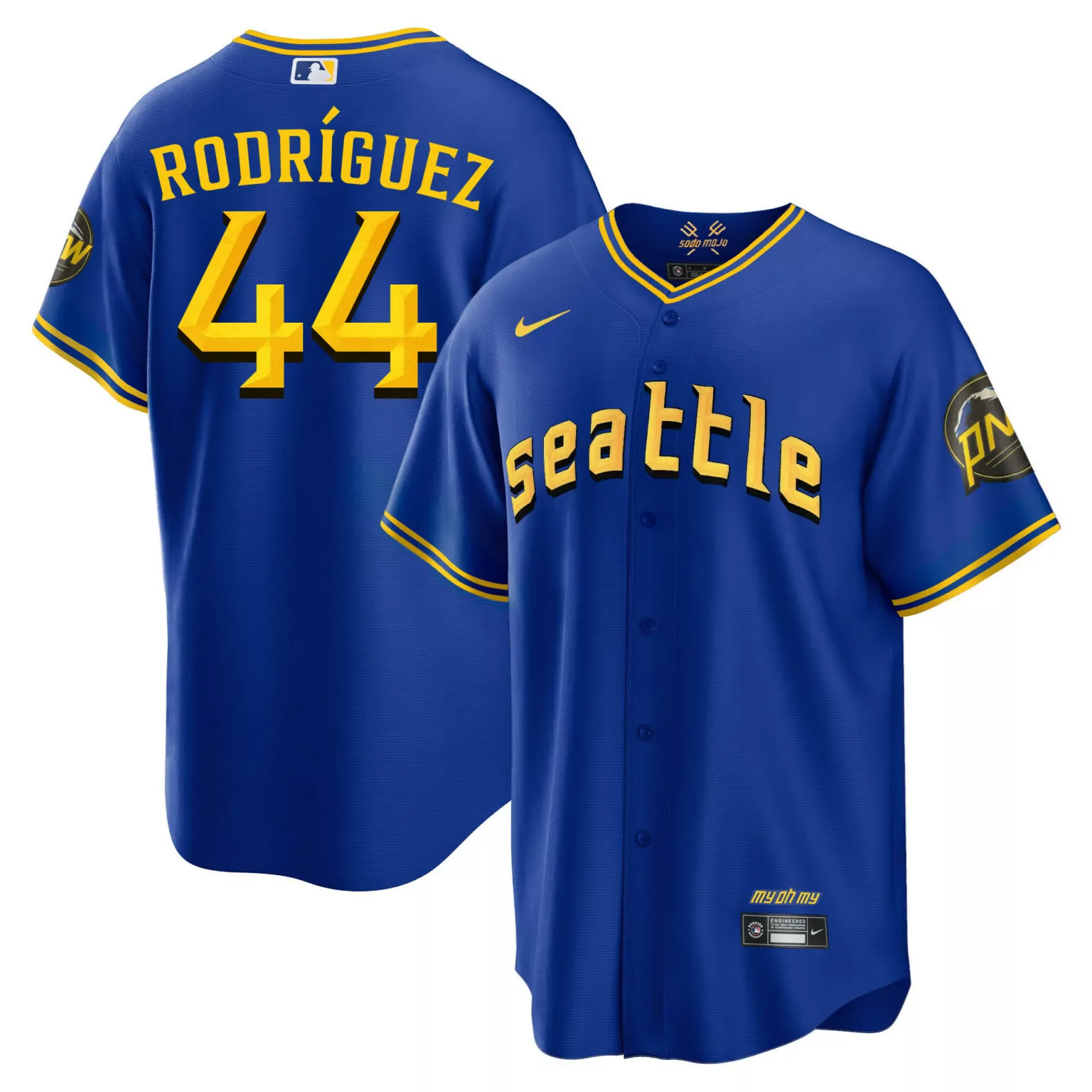 Julio Rodriguez 44 Jersey Blue City Connect Seattle Mariners Pnw Men Yellow All Stitched