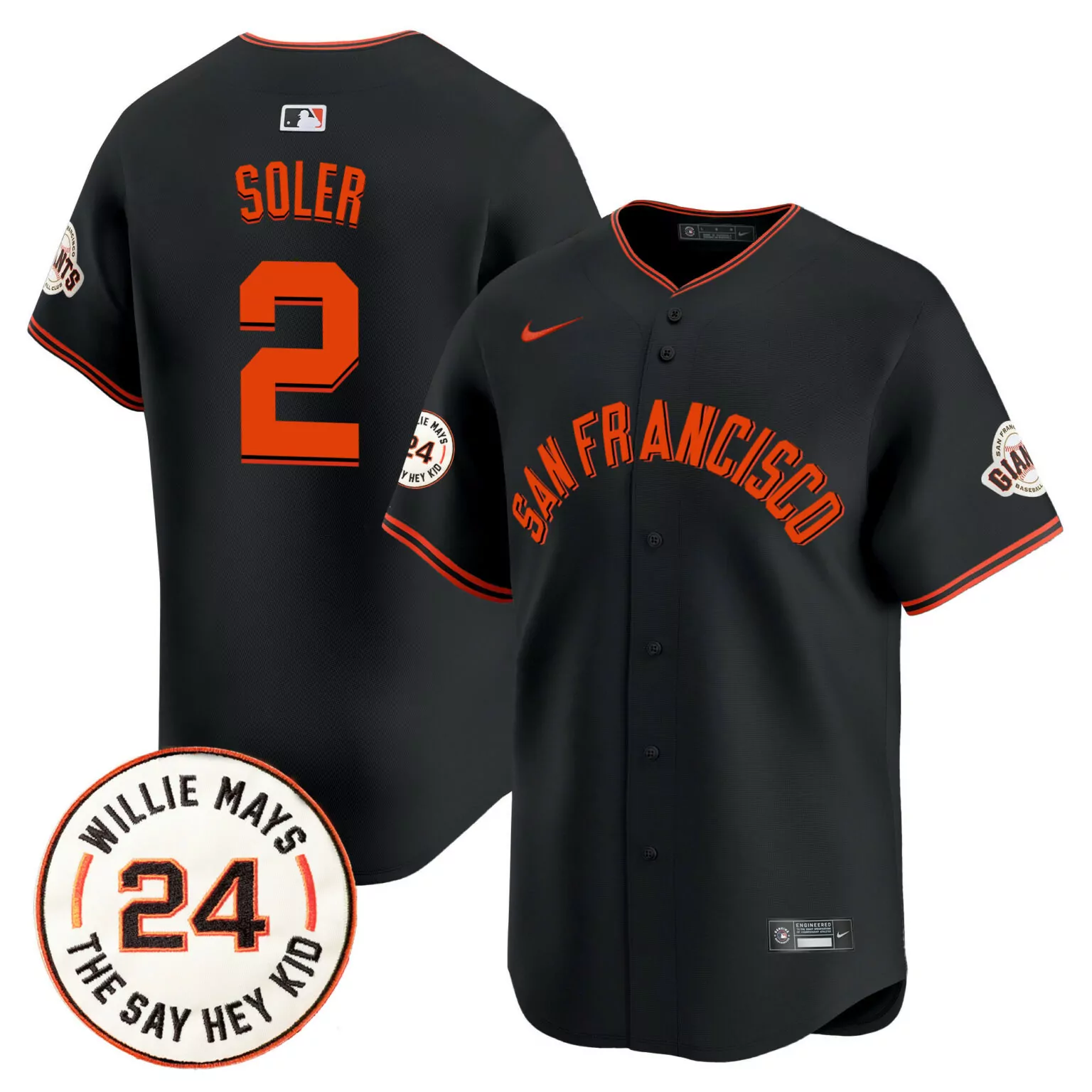Jorge Soler 2 Jersey Black San Francisco Giants Men Orange v5 All Stitched