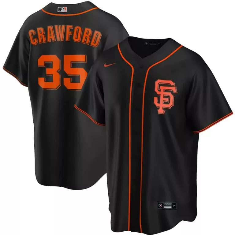 Brandon Crawford 35 Jersey Black San Francisco Giants Men Orange Alternate