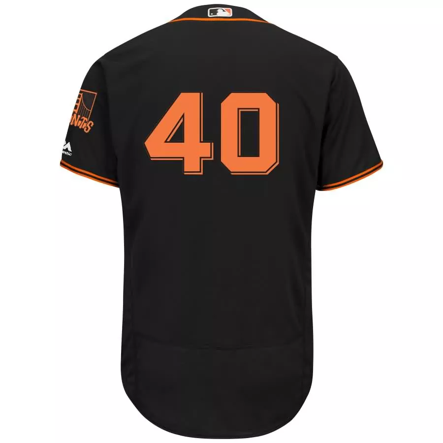Madison Bumgarner 40 Giants Jersey Black Majestic Men Orange Alternate Flex Base