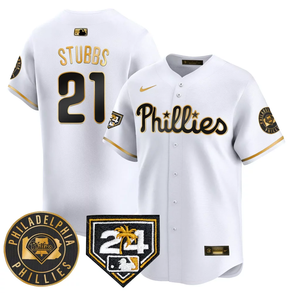 Garrett Stubbs 21 Phillies Jersey White City Connect Philadelphia Circular Home Plate