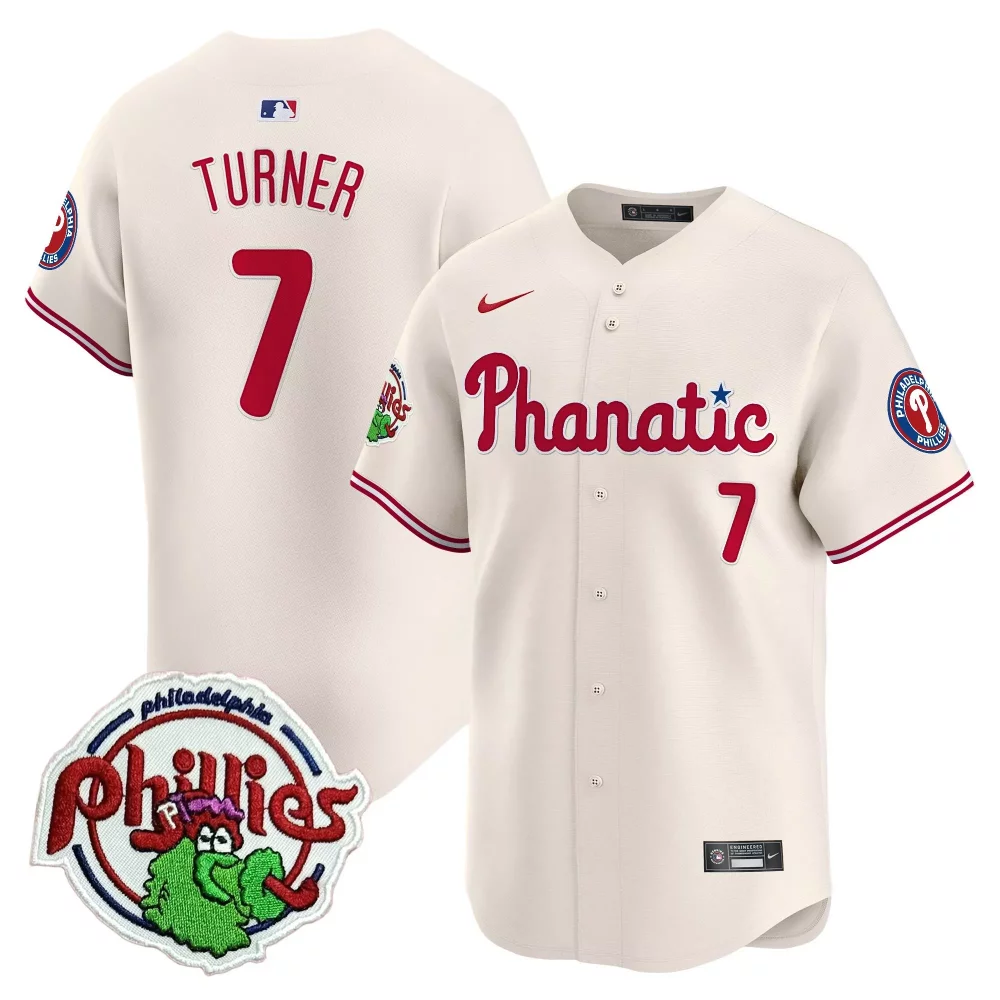 Turner 7 Phillies Jersey Cream Phanatic Philadelphia 2023 Men Red Blue Vapor Premier
