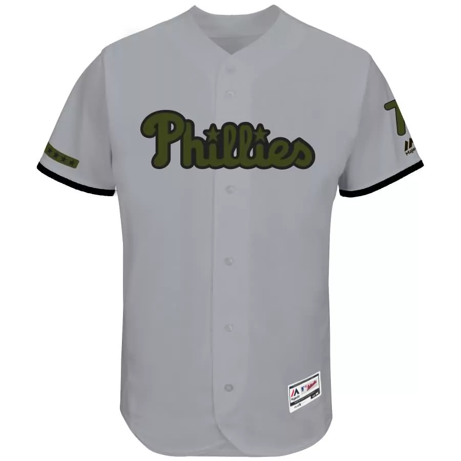Maikel Franco 27 Phillies Jersey Grey Stars Men Olive Green Black Collection Flex