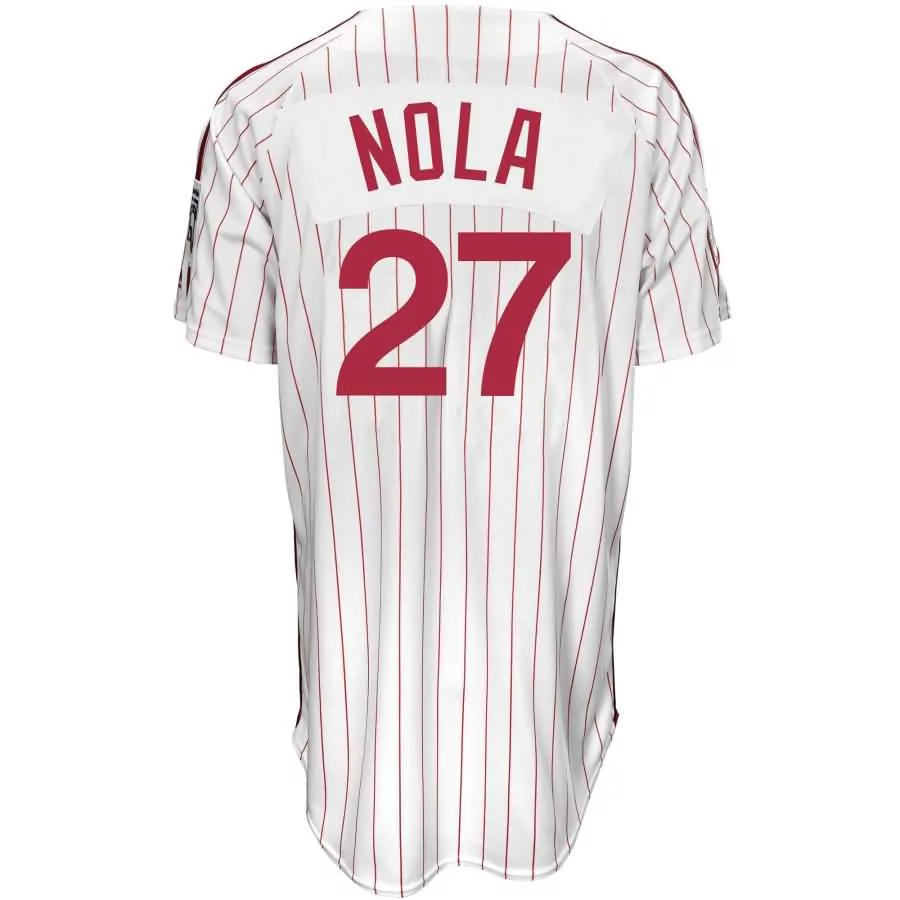 Aaron Nola 27 Jersey White Philadelphia Phillies Men Red