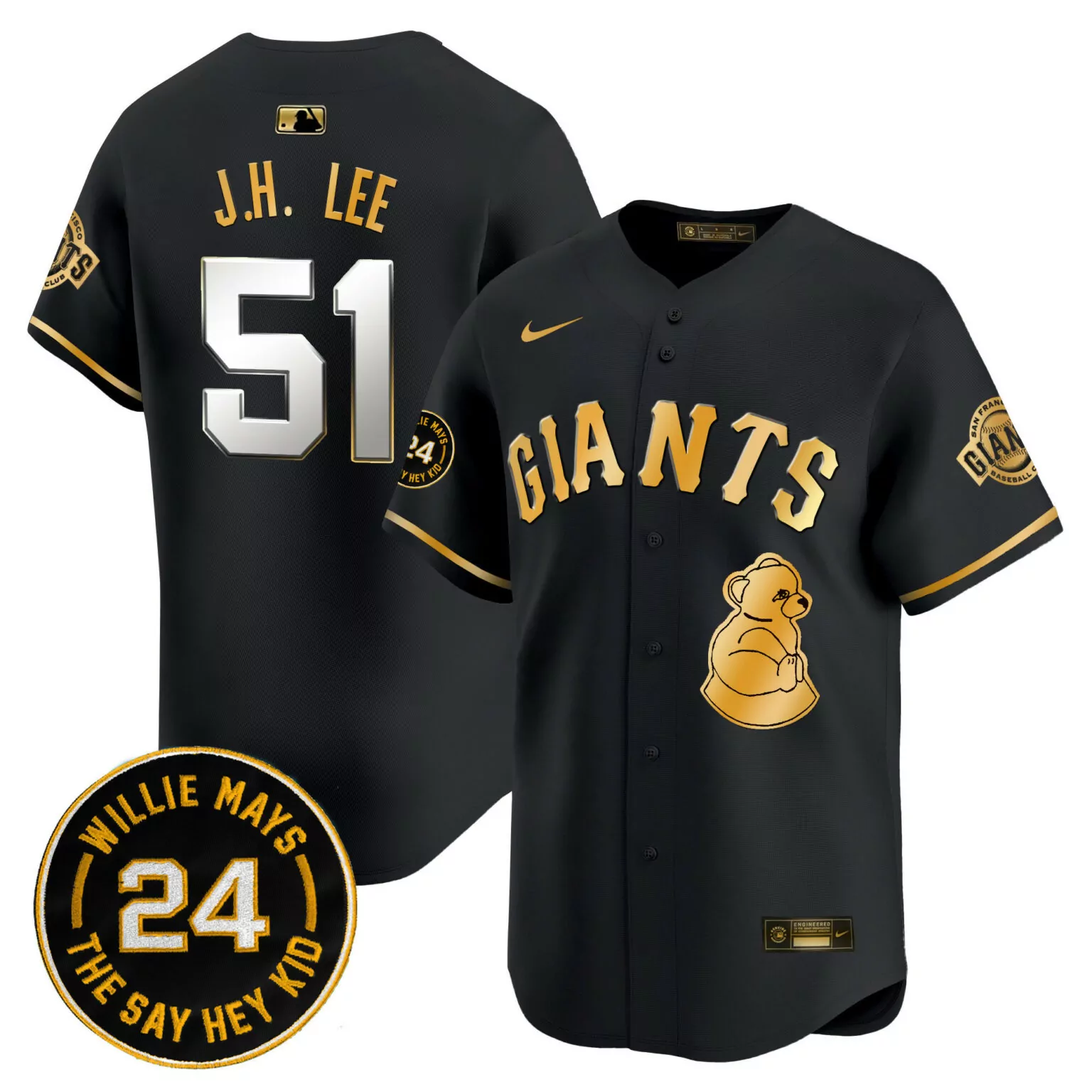 J.h. Lee 51 San Francisco Giants Jersey Black Willie Mays "city Connect" 2023 Men