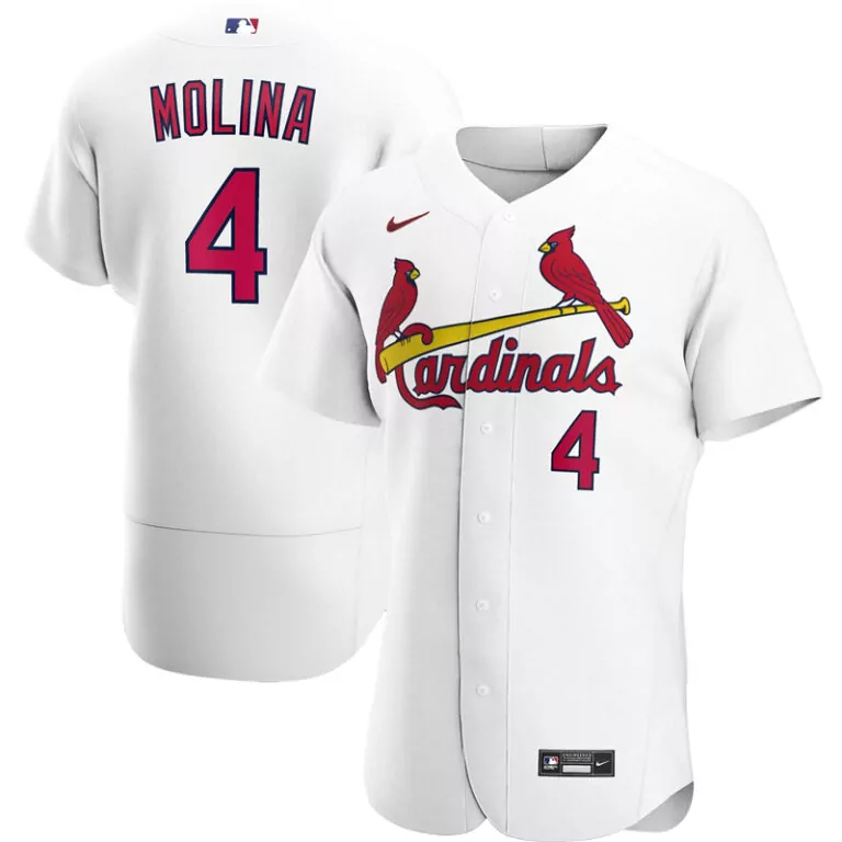 Yadier Molina 4 Jersey White St. Louis Cardinals Men Red Navy Home
