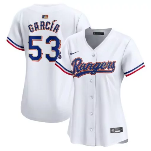 Adolis Garcia 53 Rangers Jersey White Men Blue Red Collection