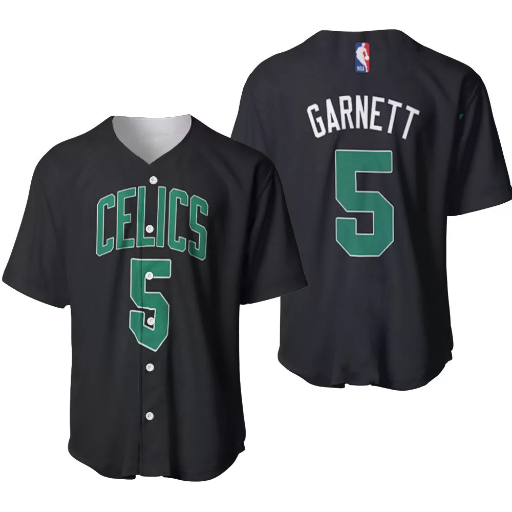 Kevin Garnett 5 Celtics Jersey Black Men Green