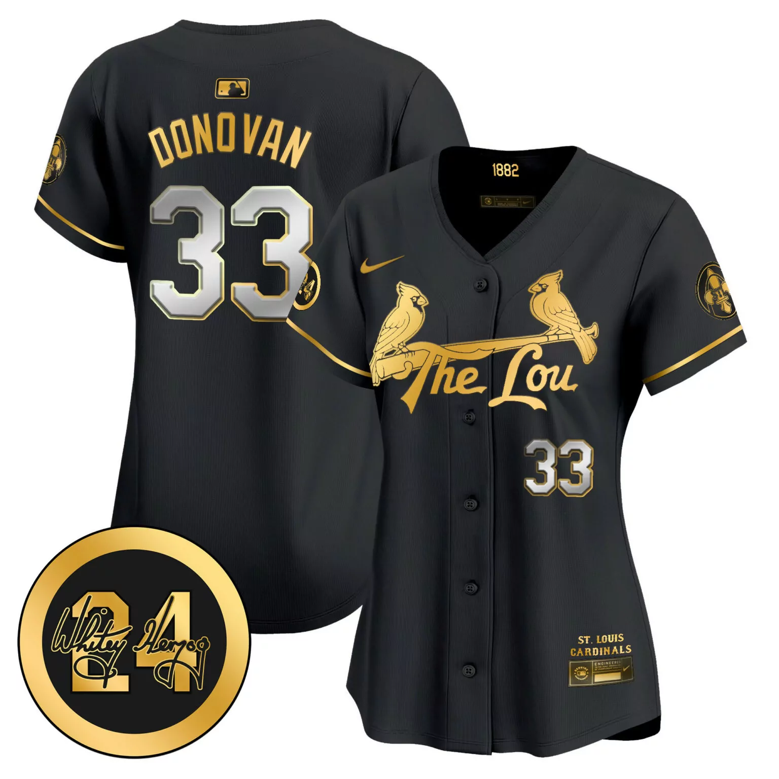Brendan Donovan 33 Jersey Black The Lou St. Louis Cardinals Women Replica Gold Silver