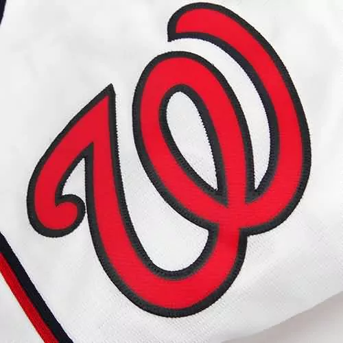 Washington Nationals Jersey White Men Wordmark Red Navy Cool Base