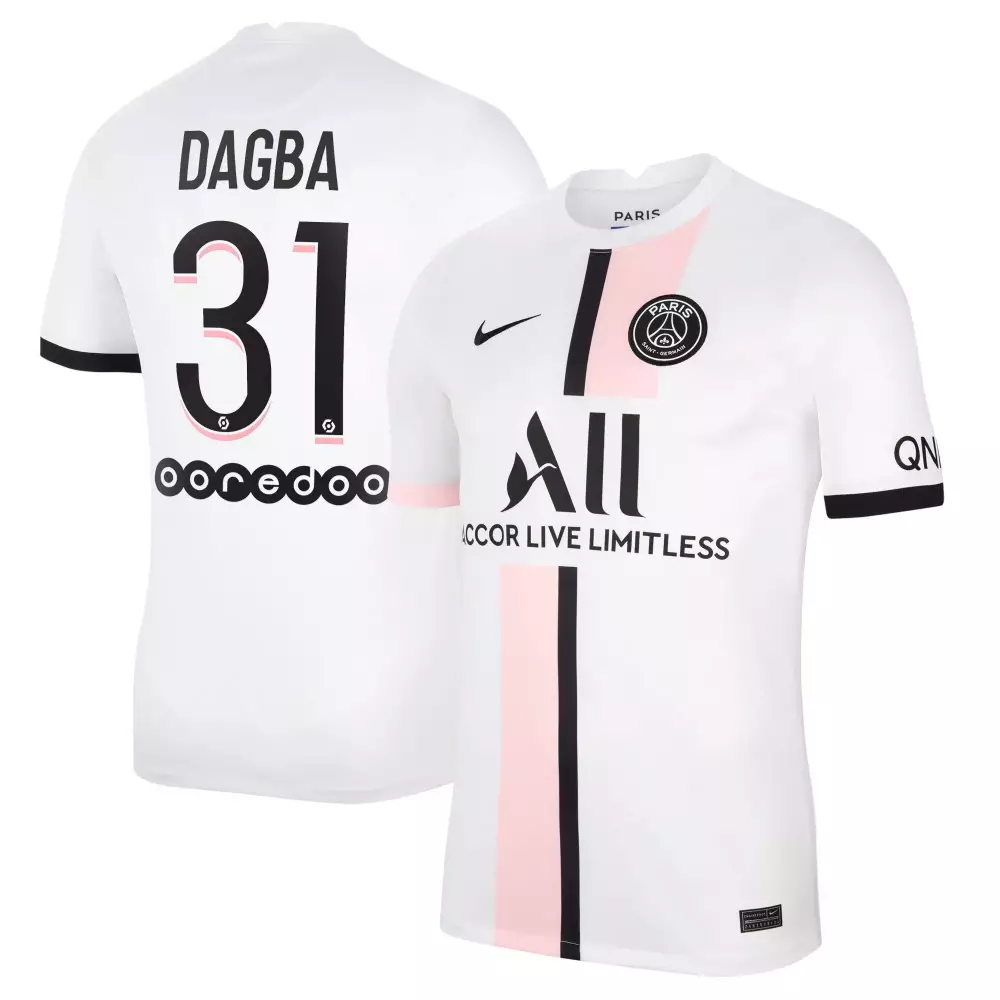 Dagba 31 Paris Saint-germain Jersey White Men Sponsor Split Design Pink Black Away
