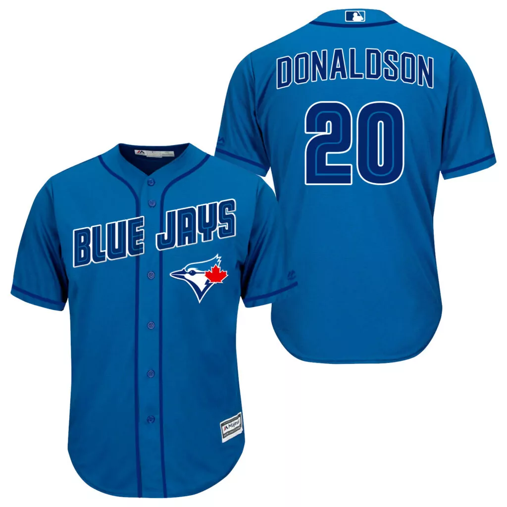 Josh Donaldson 20 Blue Jays Jersey Men White Red Cool Base