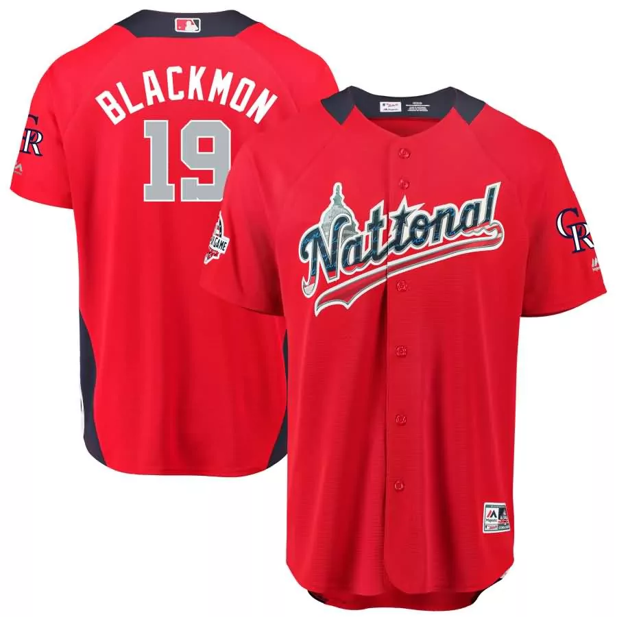 Charlie Blackmon 19 Jersey Red Colorado Rockies Men Navy Blue White All Game Home