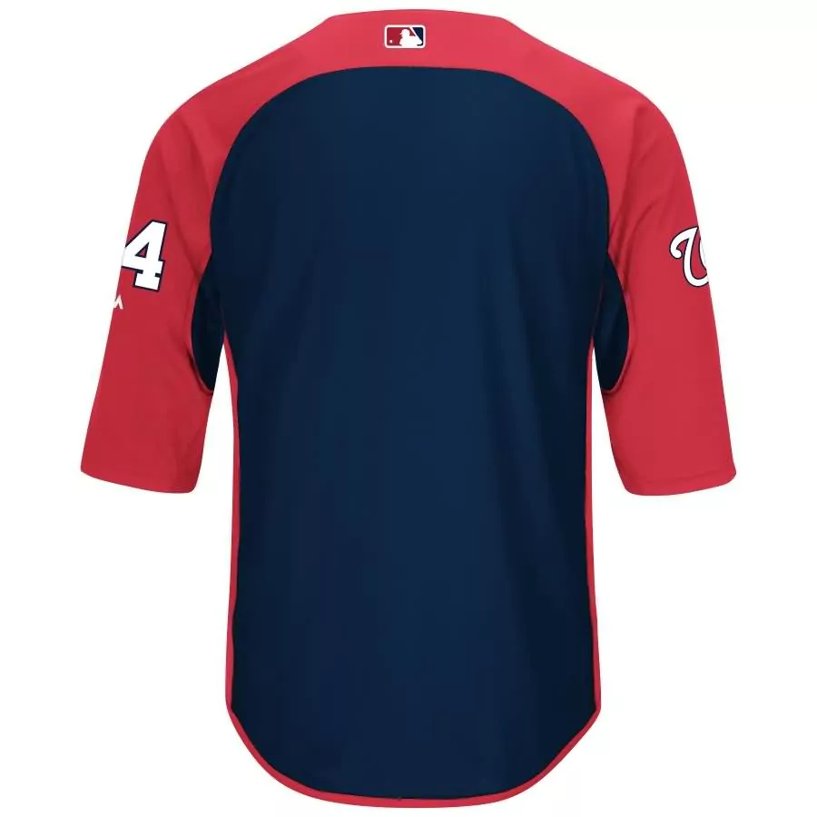 Bryce Harper 44 New York Yankees Jersey Navy Blue Men 3/4 Sleeve Raglan T-shirt Split