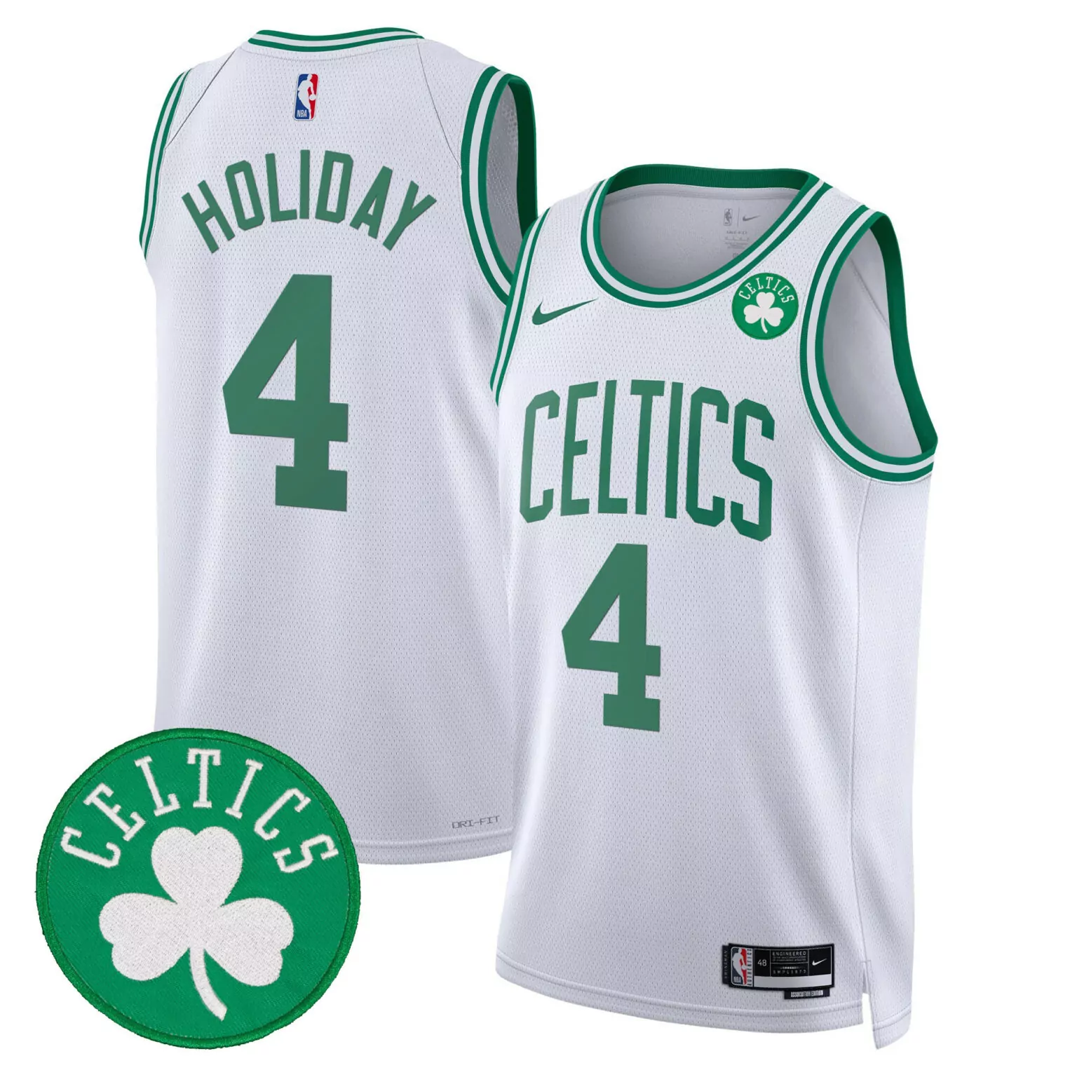 Jrue Holiday 4 Celtics Jersey White City Connect 2023 Men Green Swingman All Stitched