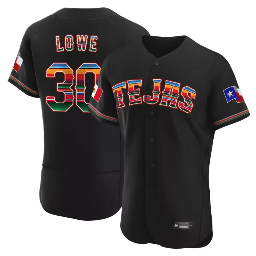 Lowe 30 Tejas Jersey Black Texas Flag Mexico Men Red Green Yellow Orange Blue White