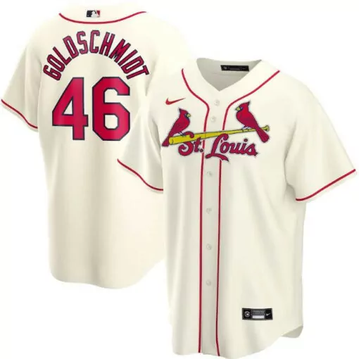 Paul Goldschmidt 46 Jersey Cream St. Louis Cardinals Men Red Cool Base Stitched